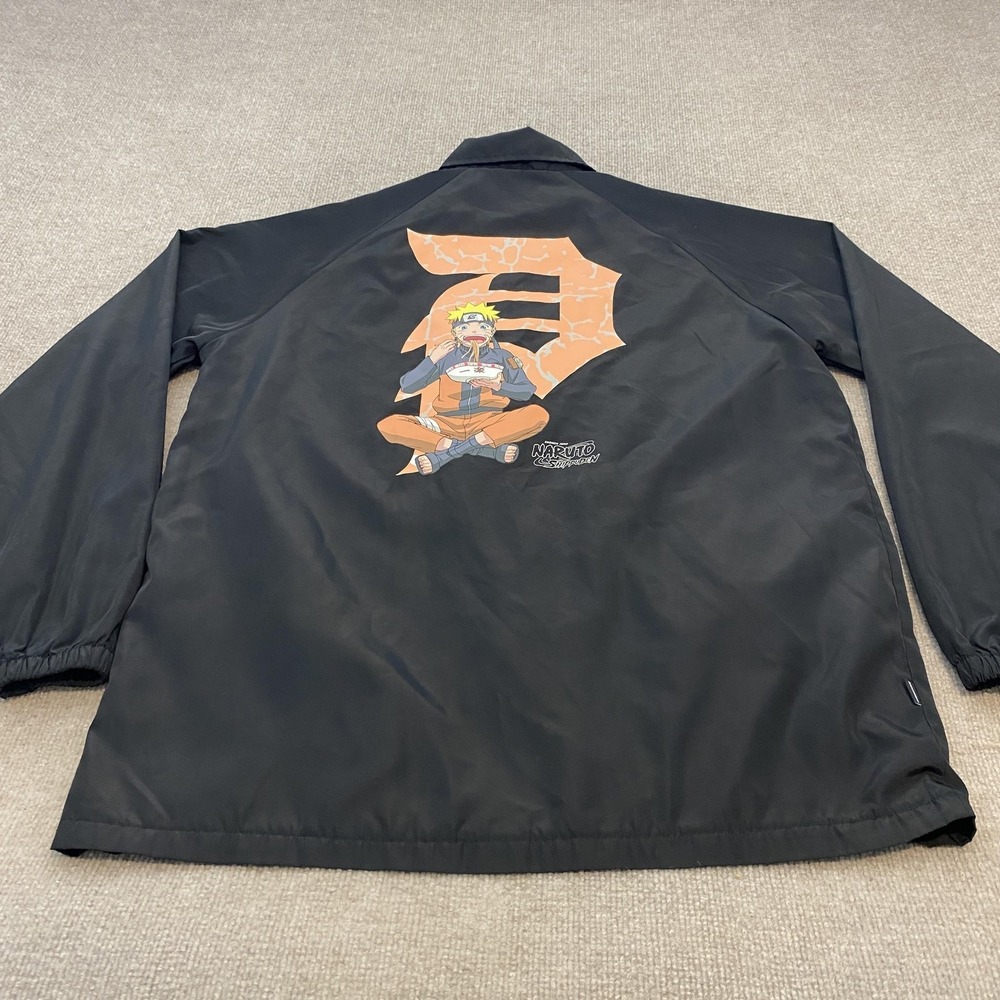 Primitive Jacket Mens Medium Black Naruto Shippuden Coach Windbreaker Anime